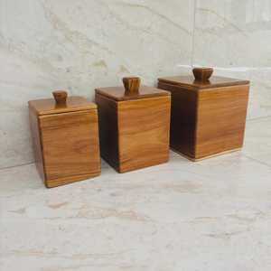 Classic Wooden <b>Jar</b> with Wooden Lid 250mL Capacity Durable Eco-Friendly Spice <b>Storage</b> Container <b>for</b> Home <b>Kitchen</b> Use - Product Image 1