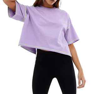 2026 Wholesale Latest Design Women Blank 100% Cotton Stretchable Crop <b>Tops</b> Women <b>Cropped</b> T Shirts - Product Image 4