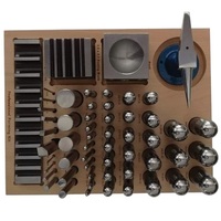 JIPSY Juego de 57 Piezas de Bloques de Conformación y Punzones con Base de Madera, Herramientas para Joyería, Conformación de Metales y Fabricación de Anillos y Monedas
