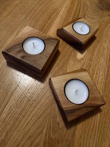 Wooden <b>Tealight</b> Candle Holder Solid Wood Candle Holder Handmade Wooden Decor Minimalist Home Decor Rustic Candle Holder Gift for - Product Image 3