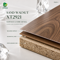 Panneau MDF mélaminé Jinbase Noyer Sable 18mm E0 1220x2440mm pour mobilier d'hôtel et de bureau