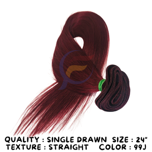 100% cheveux humains Remy cuticules alignés Extensions de qualité supérieure indonésien 99J couleur faisceaux de cheveux raides - Product Image 4