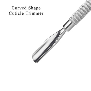 Pousse-cuticules en acier inoxydable, poignée texturée antidérapante, durable, double usage, réutilisable, haute qualité, personnalisable, professionnel - Product Image 3