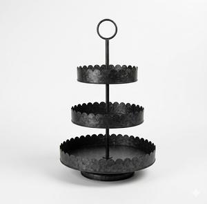 Bandeja de Servicio de Metal Galvanizado de 3 Niveles, Elegante y Duradera, para Exhibición de Cupcakes y Postres, Ideal para Cocina y Eventos - Product Image 3