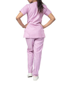 ชุดจั๊มสูทสครับแขนสั้นคอวียืดได้สำหรับทุกเพศ OEM ผลิตจากโพลีเอสเตอร์ผสมสแปนเด็กซ์ เหมาะสำหรับใช้ในโรงพยาบาลช่วงฤดูร้อน - Product Image 3