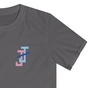 เสื้อยืดคอกลมแขนสั้นสีเทาชาร์โคลสำหรับเด็ก พร้อมโลโก้ปักลายแจ็คแอนด์จิลออฟอเมริกา เสื้อยืดลำลองผ้าฝ้ายสำหรับเด็ก - Product Image 3