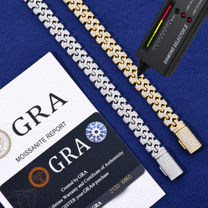 Pulsera de eslabones de plata 925 con moissanita y diamantes para hombre, estilo cubano, joyería de lujo, pulsera llamativa de hip hop - Product Image 5
