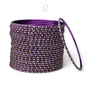 Bracelet empilable tendance en acier inoxydable plaqué or violet avec cristaux et strass pour femme, idéal pour mariage et festival - Product Image 2