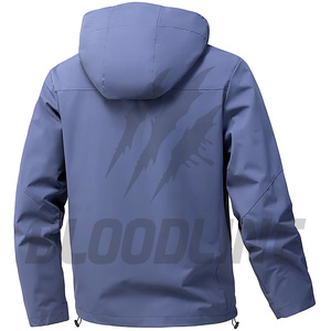 Chaqueta Impermeable con Capucha Unisex Bloodline, Manga Larga, Estampada, Azul Claro, Ropa de Invierno para Exteriores - Product Image 4