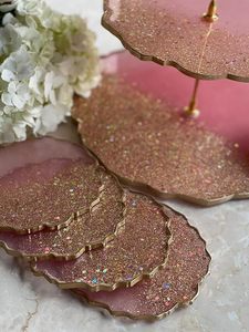 Handmade Resin Coasters Modern Beverage Coaster Set Affordable <b>Table</b> Decor And Protection Premium Resin Coasters - Product Image 6