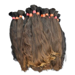 Extensiones de Cabello Humano Virgen Remy Indio 100% Sin Procesar, Negras Naturales, Lisas, en Paquetes para Trenzas, 1 kg de Peso - Product Image 5
