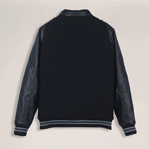 Chaqueta Varsity con Logotipo Personalizado OEM/ODM, Chaquetas Varsity de Lana para Hombre al por Mayor, Chaqueta Letterman con Mangas de Cuero - Product Image 2