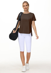 เสื้อครอปท็อปผู้หญิงแบบใหม่ ทรงปกติ แขนสั้น ผ้าฝ้าย สำหรับฤดูร้อน วิ่งออกกำลังกาย ชายเสื้อผ่าข้าง ไซส์พลัส ผลิตในปากีสถาน - Product Image 6