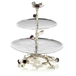 Two Tier Gold Metal Cake Stand Round Dessert Display Reusable <b>Hand</b> Wash Only Use For Cake Stand Home And Wedding Party Decor - Product Image 2