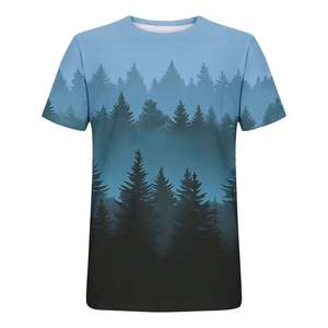 T-shirt noir à manches courtes pour homme, imprimé sublimation d'aigle et drapeau américain, logo frontal, col rond, coupe décontractée, coton respirant - Product Image 2