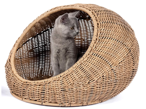 Artex Hai Nam Handwoven Eco-Friendly Soft Rattan <b>Portable</b> Pet <b>Bed</b> for Dogs/Cats/Rabbits Removable Washable Cushion All Seasons - Product Image 2