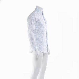 Camisa Casual con Cuello Mao, Impresión por Transferencia de Calor Personalizada Premium, 100% Poliéster Dobby, Transpirable, Ecológica, ODM - Product Image 3