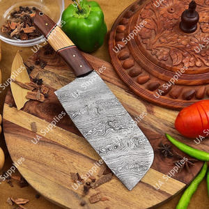 Couteau de Chef Ambidextre en Acier Damas Forgé à la Main, Motif Torsadé Vintage, Lame Droite Robuste pour Hacher la Viande - Product Image 5