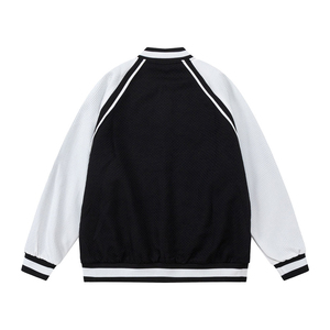 Veste universitaire personnalisée de haute qualité en laine/polyester pour homme, style streetwear, col en V, manches universitaires, respirante - Product Image 4