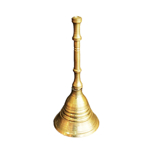 Brass Handbell Decor Hand-bell Handheld Ghanti Indian Decorative <b>Mandir</b> Pooja Items Wedding Diwali Home Office 3 Inch Gold - Product Image 1