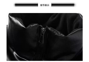 Nueva Chaqueta de Cuero para Hombre, Estilo Urbano, Cómoda y Cálida, de Alta Calidad, Personalizada, para Invierno, con Cuello Alto, Venta al Por Mayor - Product Image 3