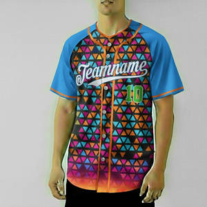 เสื้อยืดพิมพ์ลาย 3 มิติ MOQ ต่ำ ระบายอากาศได้ดี ลายทาง แขนสั้น สวมใส่สบาย เสื้อเบสบอลเปล่า ชุดยูนิฟอร์มซอฟต์บอลสำหรับผู้ใหญ่แบบ unisex - Product Image 1