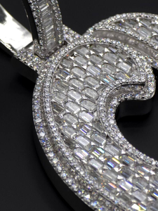 Collier Pendentif Ovale en Moissanite, Pendentif Statement Pavé Baguette, Bijoux de Luxe pour Hommes et Femmes, Cadeau de Mariage Hip Hop Élégant - Product Image 4