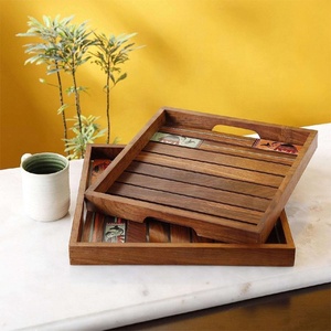 Bandeja de madera para servir comida de lujo, tamaño de forma personalizada, mesa de hotel y restaurante, precio al por mayor, novedad - Product Image 1