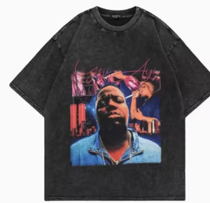 เสื้อยืดโอเวอร์ไซส์สีดำ ผ้าฝ้ายถัก สไตล์สตรีท แขนสั้น คอกลม แห้งเร็ว ระบายอากาศได้ดี สำหรับผู้ชาย - Product Image 2