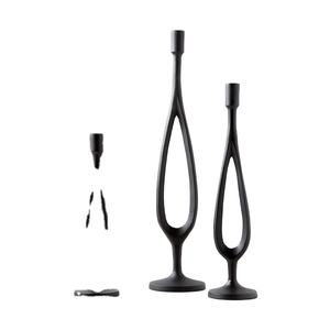 Bel ensemble élégant de 3 bougeoirs noir mat Nouveau design Bougeoir de décoration intérieure le plus vendu - Product Image 1