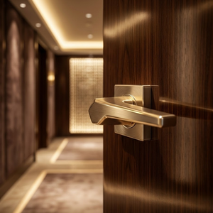 Premium Brass Door <b>Handle</b> Set with Mortise <b>Lock</b> | Luxury Lever <b>Handle</b> Hardware for Interior Doors, Office & Hotel Interior Decor - Product Image 2