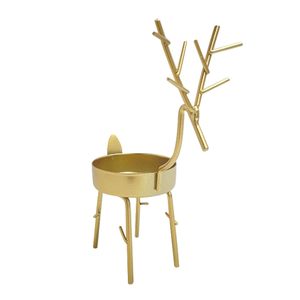 Best Selling Metal Iron Nordic Gold Reindeer Metal Candle Holder Decorative <b>Tea</b> Light <b>Stand</b> Customized Size Shape - Product Image 2