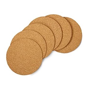 Eco Natural <b>Cork</b> Drink <b>Coaster</b> Set Custom Printed Absorbent Round Table <b>Coasters</b> Mat with Metal Holder for Home Decor <b>Coasters</b> - Product Image 2