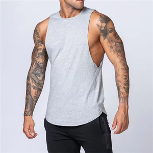 Débardeur de sport sans manches en coton lavé, respirant et à séchage rapide, personnalisable avec logo, pour hommes – Vêtement de fitness et de course en gros - Product Image 6