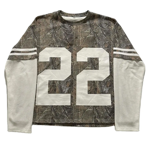 Camiseta de Manga Larga con Logotipo Personalizado, 100% Algodón, Corte Cuadrado, Impresión DTG, Estilo Vintage Lavado, Estampado de Jungla, Doble Capa - Product Image 1