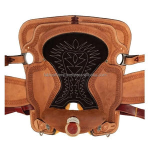 Selle western en cuir véritable faite à la main tout autour de la selle de cheval sculptée à l'antique selle d'équitation de style américain - Product Image 1