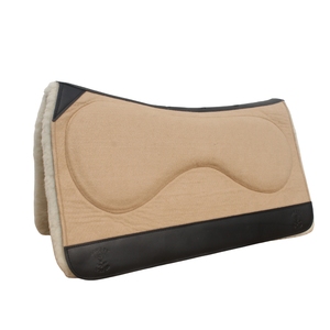 Tapis de selle en feutre de laine et cuir, prêt à être expédié, doublure polaire, tapis d'équitation western, absorbant les chocs, respirant, antidérapant pour l'entraînement - Product Image 4