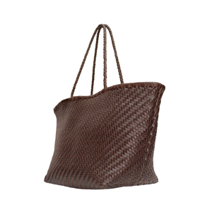 Bolso Tote de Cuero Marrón Tejido a Mano para Mujer |   Bolso grande tejido para el hombro |   Bolso de Playa de Cuero Hecho a Mano, Estilo Casual y a la Moda - Product Image 4