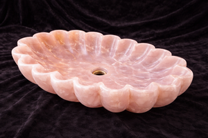 Lavabo de Baño de Ónix Rosa Moderno y Ecológico de Lujo con Forma de Flor, Lavabo de Ónix de Alta Gama - Product Image 3