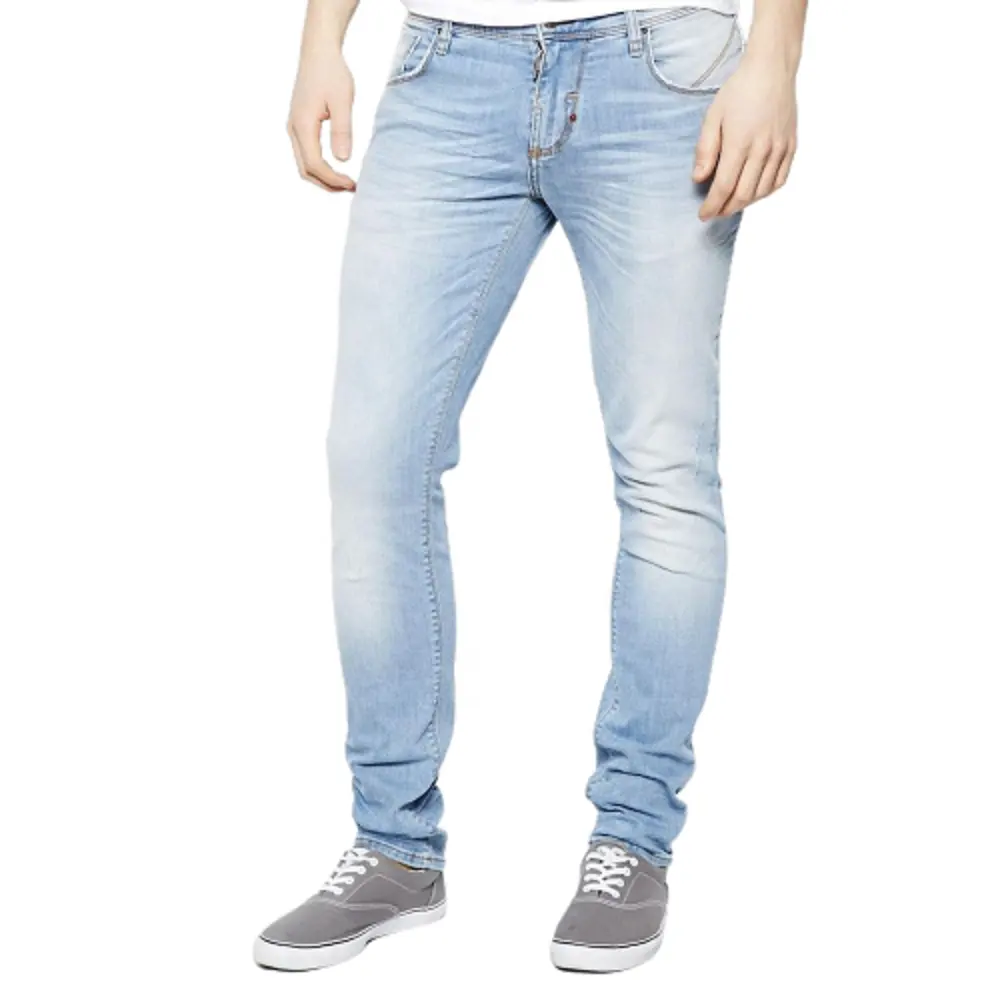 Hot Sale Direct Factory Jeans Young Men Cotton Light Blue Regular/Slim Fit Stretched Denim Jean Pant From Bangladesh
