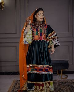 High Quality Afghani Maxi <b>Dress</b> Women O-Neck <b>Long</b> Sleeve Embroidered Lace Patchwork A-Line Loose Fit Party Wear Casual <b>Dresses</b> - Product Image 6