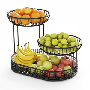 Cesta de Almacenamiento de Frutas y Verduras de Metal de 3 Niveles, Organizador de Cocina, Estante para Frutas y Verduras, Cesta de Almacenamiento de Productos para Encimera, Ahorra Espacio - Product Image 2