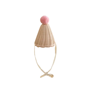 Sombrero de orejas de ratón de estilo vintage hecho a mano, juguete de mimbre natural para niños, gorros de mimbre para el sol, juego educativo para bebés - Product Image 3