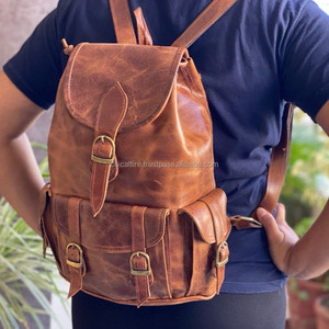 Vrais sacs à dos en cuir véritable Crunch faits à la main sacs de style vintage nouveau design sacs à dos de poche multi-usages produit en vrac en gros - Product Image 3