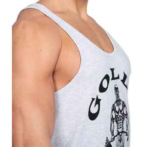 Grey <b>Mens</b> Bodybuilding <b>Stringer</b> Tank Top Breathable Organic Cotton Gym <b>Vest</b> Sleeveless Workout Shirt Muscle Fit Training Front - Product Image 3