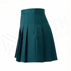 Jupe plissée mini pour femme, couleur unie, satin, taille normale, à porter toute l'année - Product Image 3