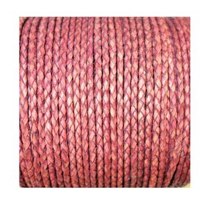 Cordón de cuero trenzado redondo de 3mm y 4 capas en colores elegantes para hacer joyas artesanales disponibles a precio de venta completo - Product Image 4