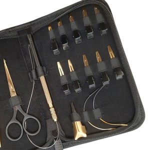 KINGIST CORPORATION Customized Color Matte Professional Surgical Grade Stainless Steel Hair Extension <b>Tool</b> Kit Set Hair Pliers - Product Image 3