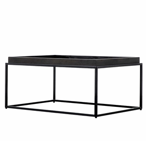 Modern Wooden Top Metal Frame <b>Coffee</b> <b>Table</b> Minimalist Design Living Room Furniture Decorative <b>Square</b> Shape Black <b>Coffee</b> <b>Table</b> - Product Image 3