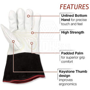 Gants de soudage de qualité professionnelle, conçus pour le confort, la flexibilité et les tâches d'atelier. - Product Image 2